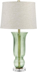 Tulip Ribbed Glass Table Lamp, 33, Turquoise S979563