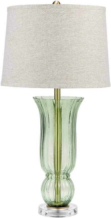 Tulip Ribbed Glass Table Lamp, 33, Turquoise S979563
