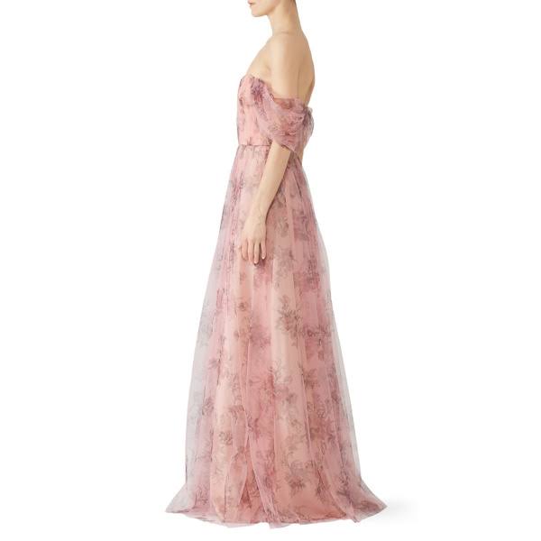 Blush Floral Tulle Gown M4172