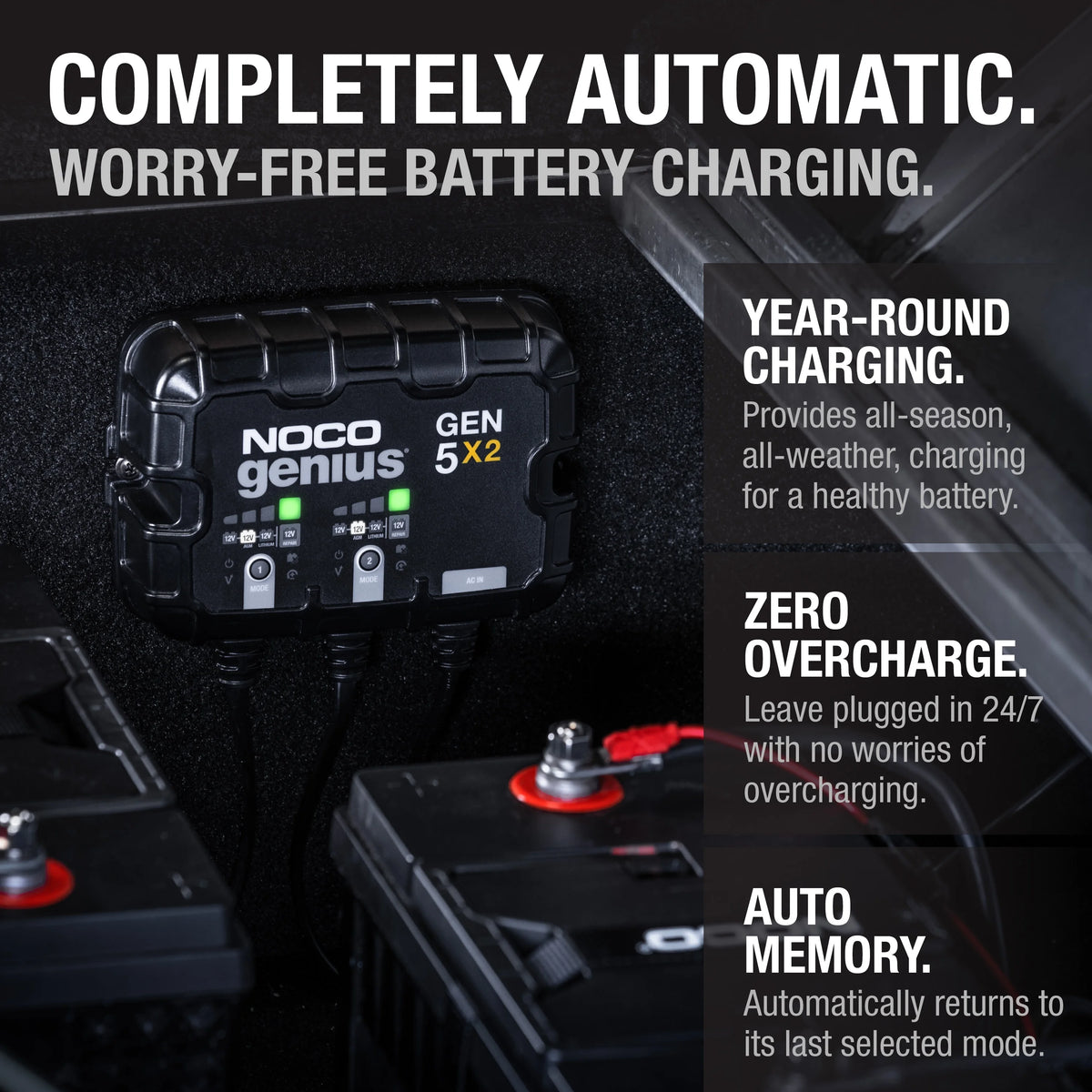 2-Bank 10A 12V Onboard Battery Charger E24598