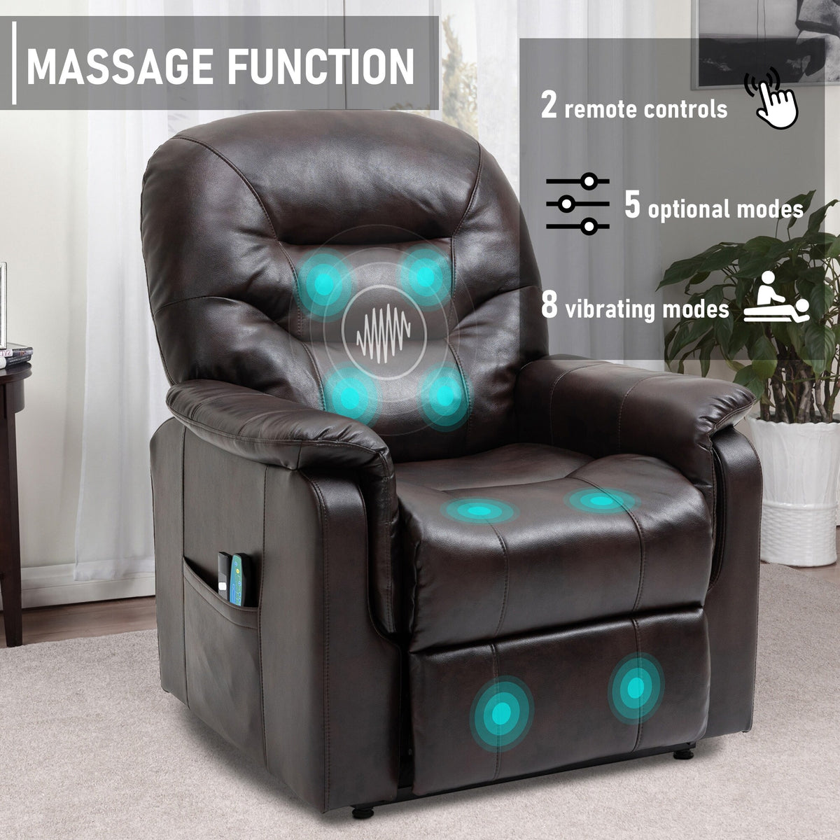 Blue Faux Leather Power Lift Recliner Chair U45046