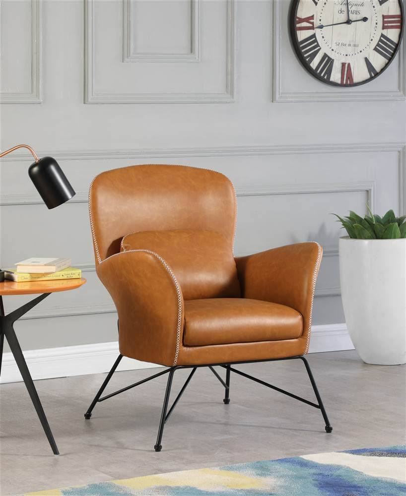 Camel Accent Chair with Steel Frame I236873