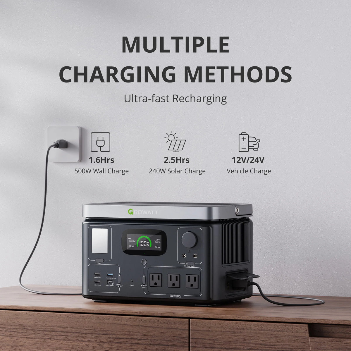 Portable Power Station 538Wh LiFePO4 600W AC Output S3740