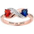 14K Rose Gold over Sterling Heart Infinity Diamond Accent Ring X472931