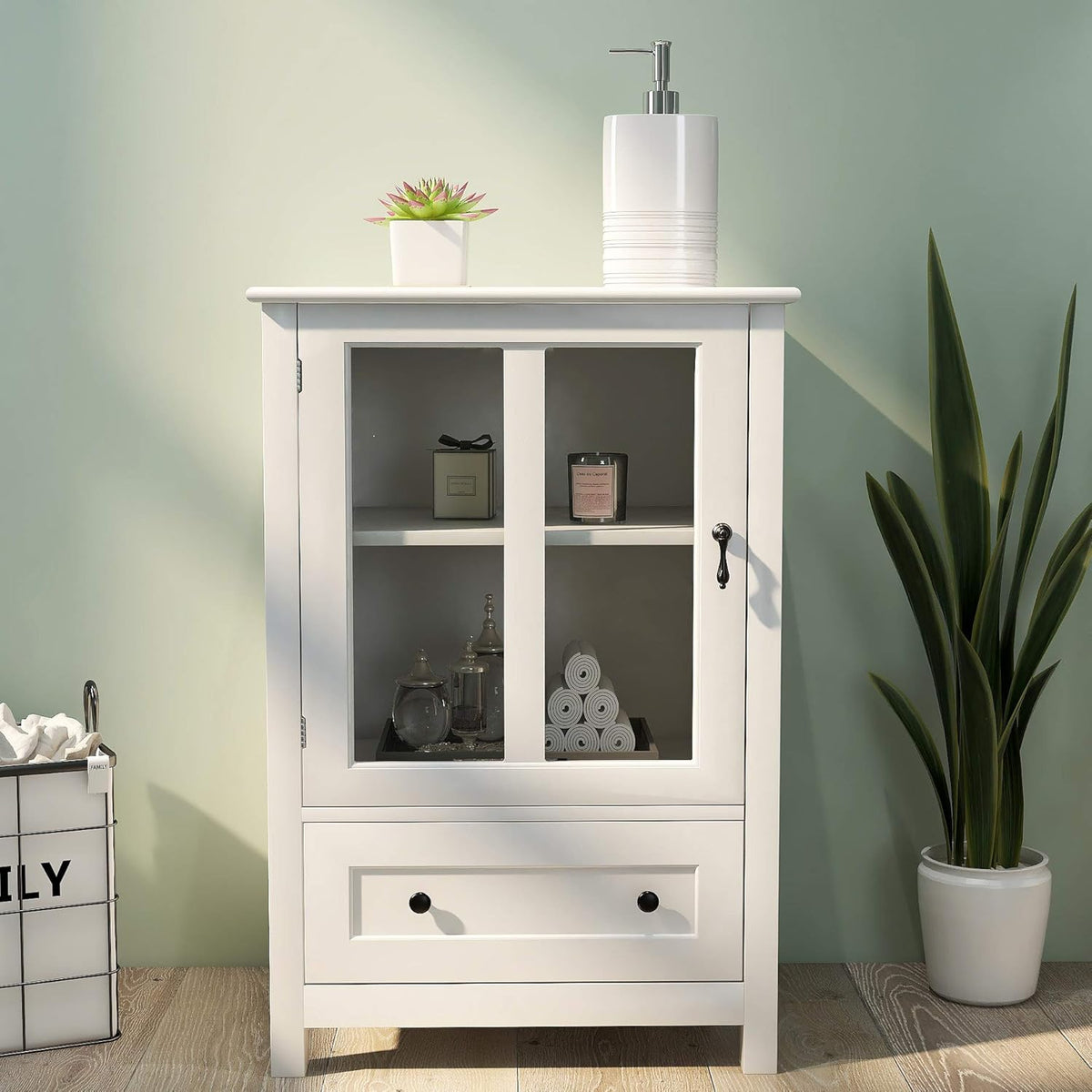 White Wooden Kitchen Storage Sideboard with Drawer C985