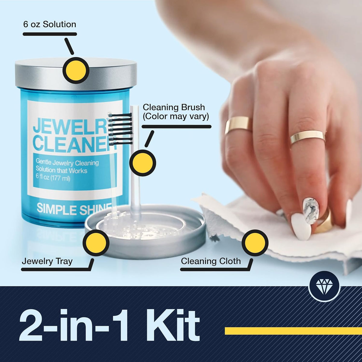 Jewelry Cleaning Kit with Cloth and Cleaner Solution I198