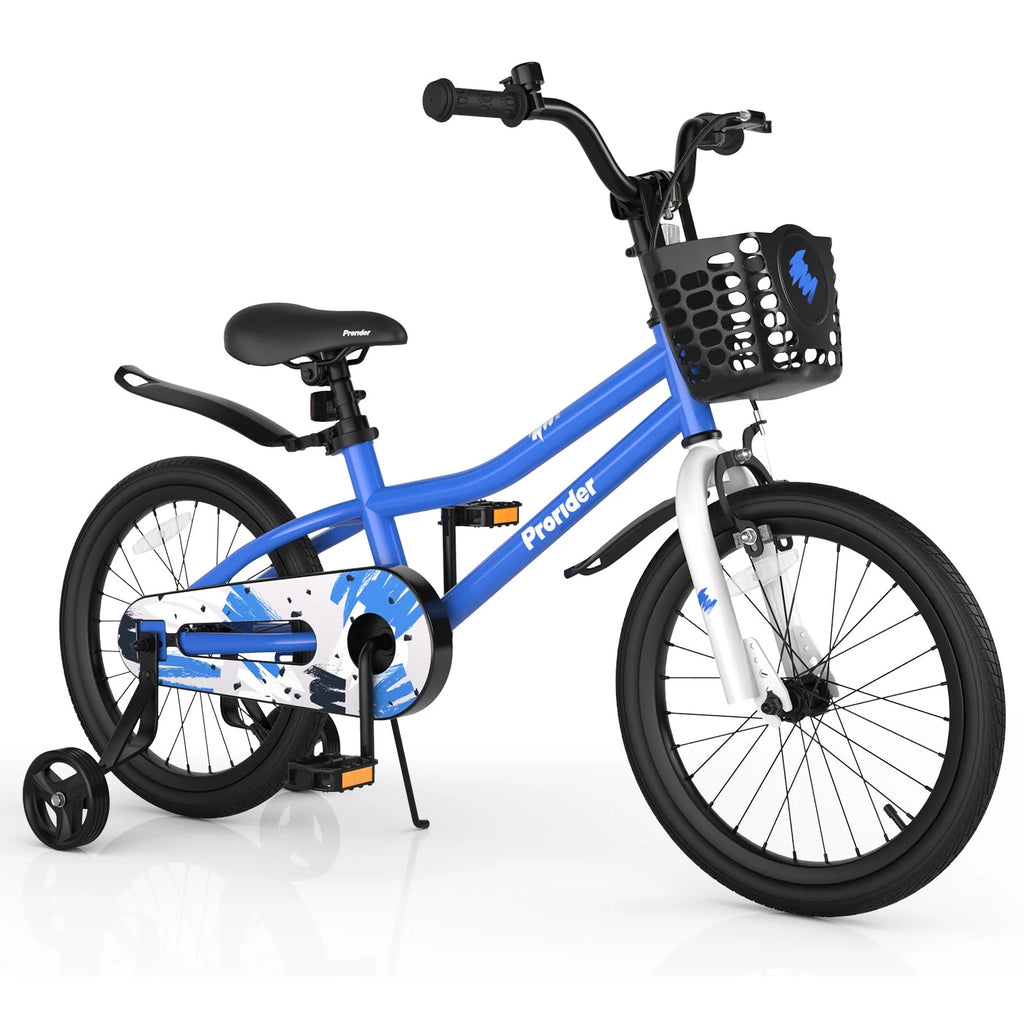 18'' Kid's Bike with Training Wheels & Basket H4650