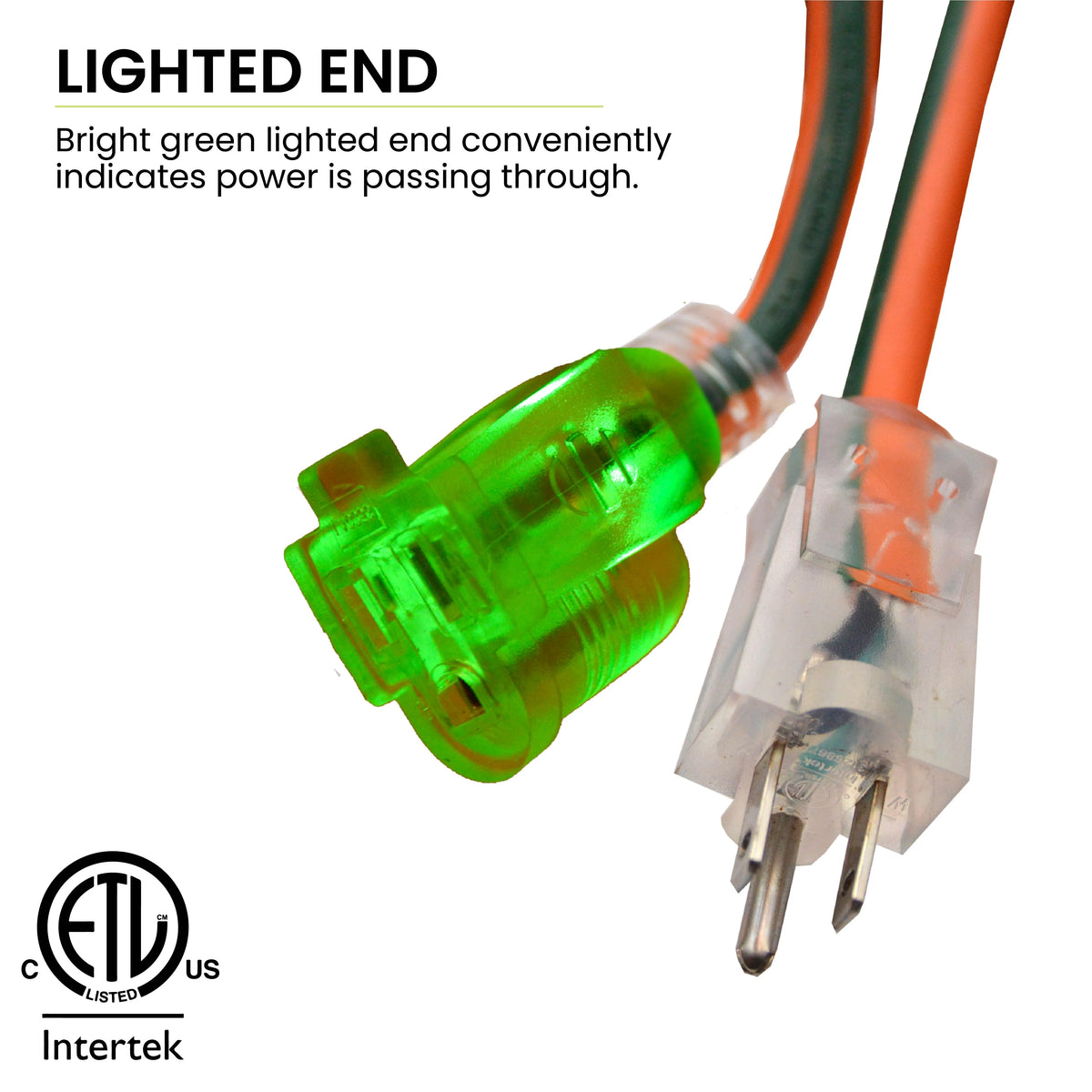 16/3 100 Ft SJTW Outdoor Extension Cord with Lighted End N672