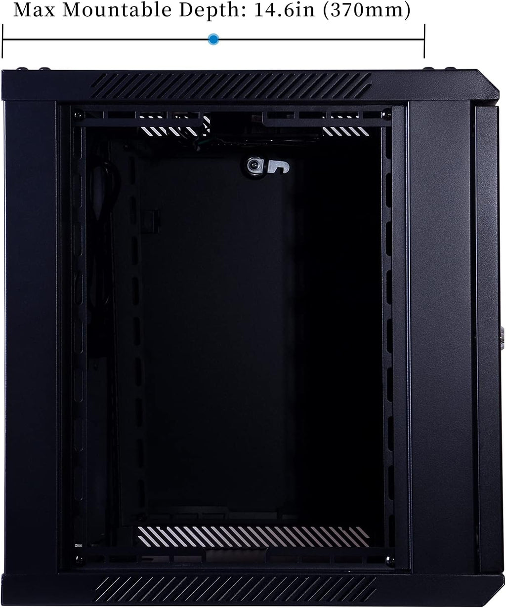 12U Wall Mount Server Cabinet Network Rack Enclosure, Black G66650
