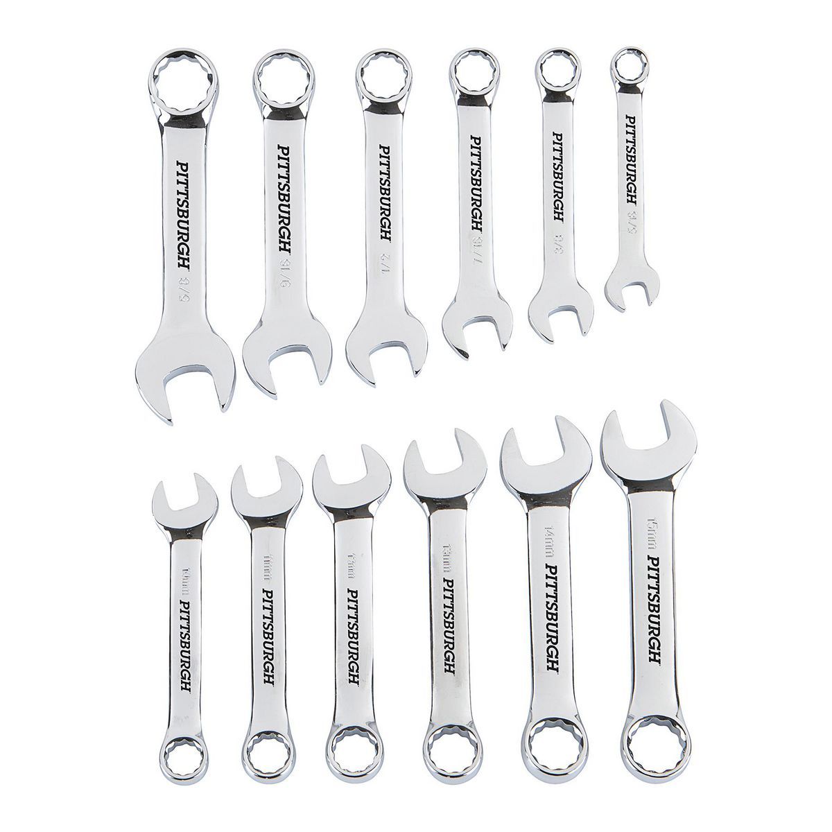 SAE and Metric Combination Wrench Set, 12 Piece B797184