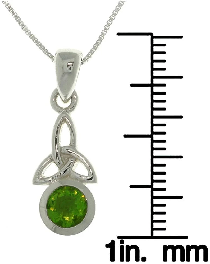 Synthetic Peridot Celtic Birthstone Necklace Z34592
