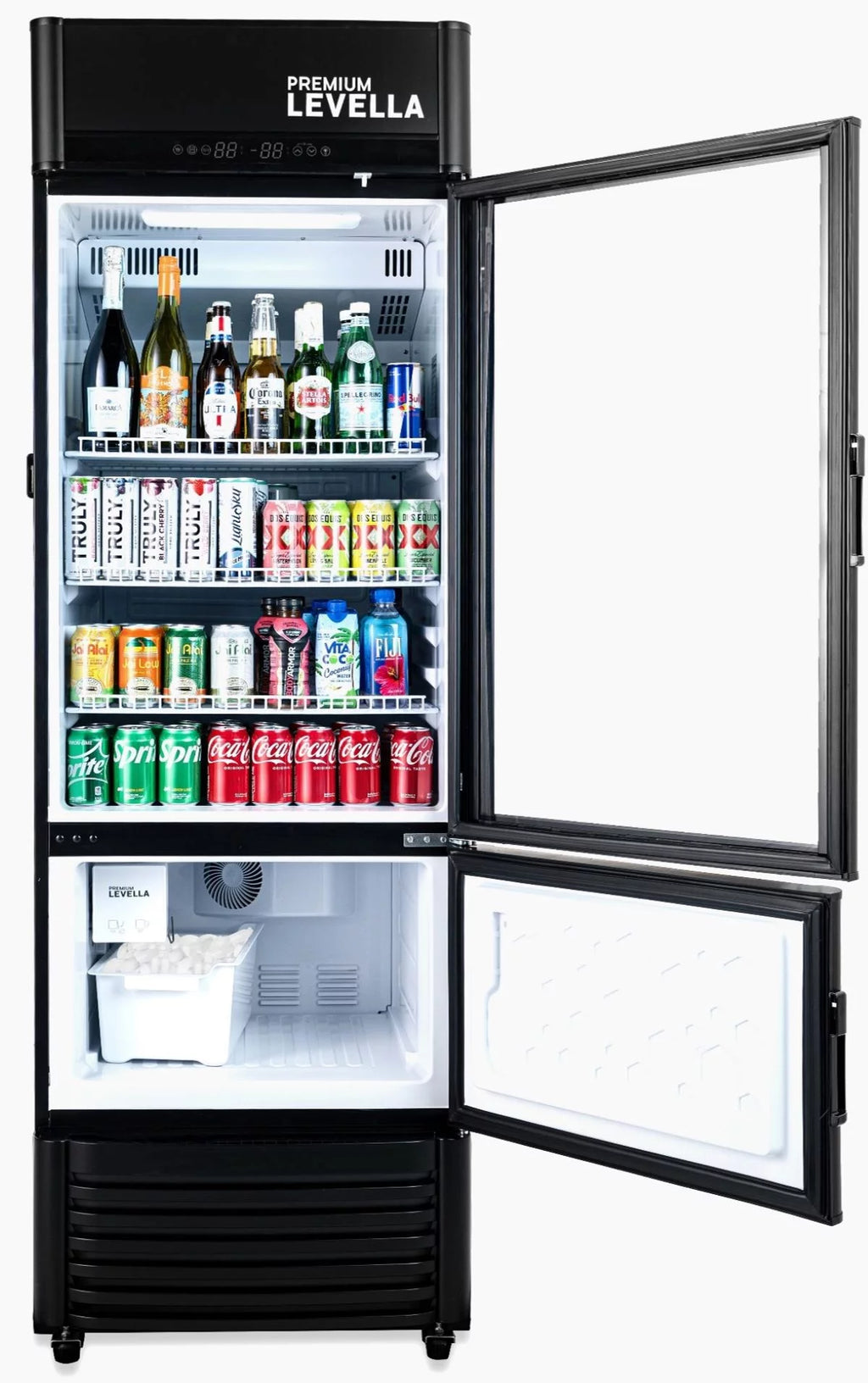 Commercial Display Refrigerator Single Glass Door 9.0 cu ft Black E118