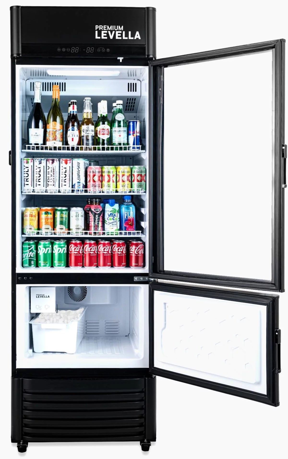 Commercial Display Refrigerator Single Glass Door 9.0 cu ft Black E118