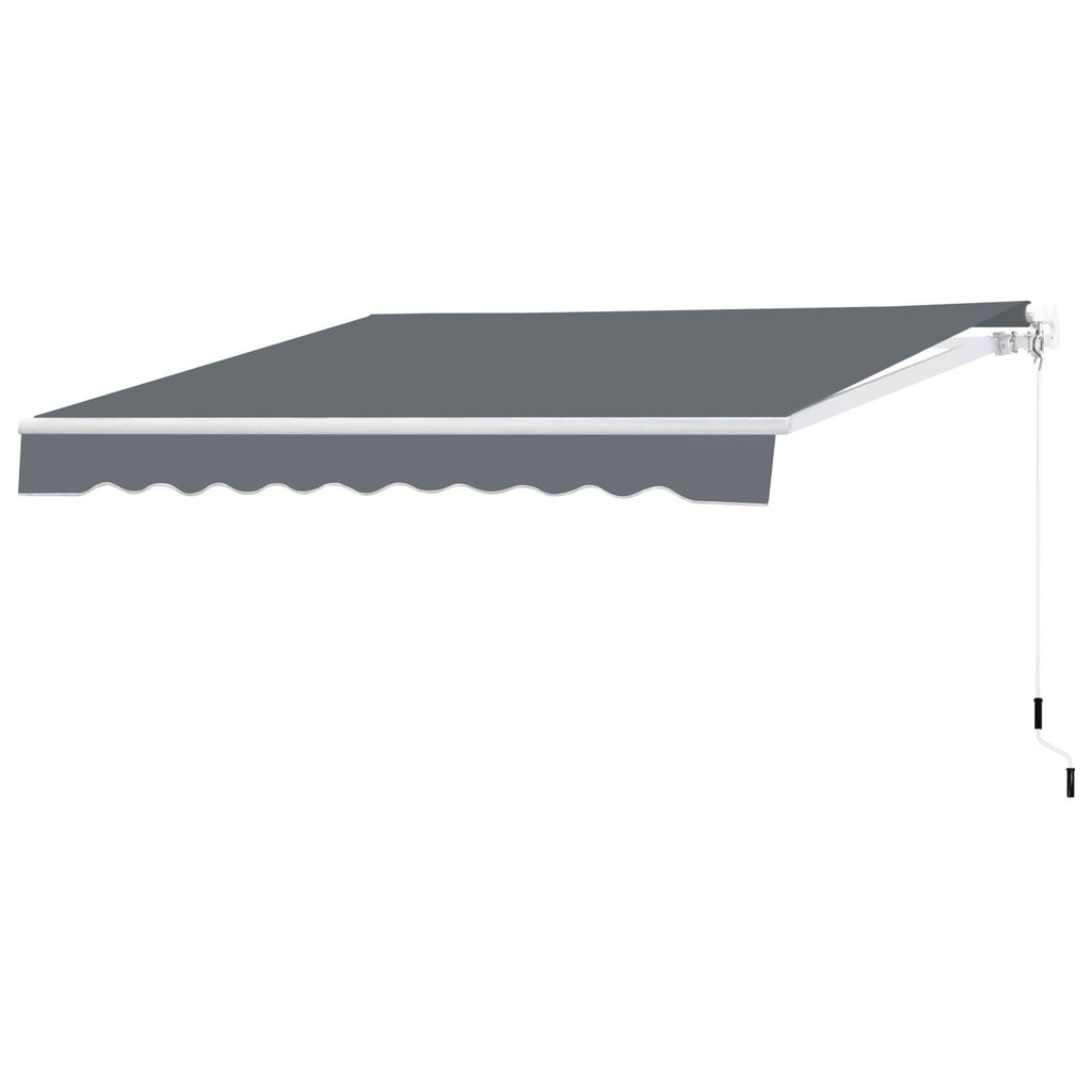Beige Retractable Patio Awning Sun Shade Cover J92052