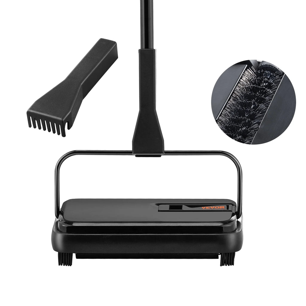 Carpet Sweeper Manual 7.87 in Non Electric Horsehair Black S760