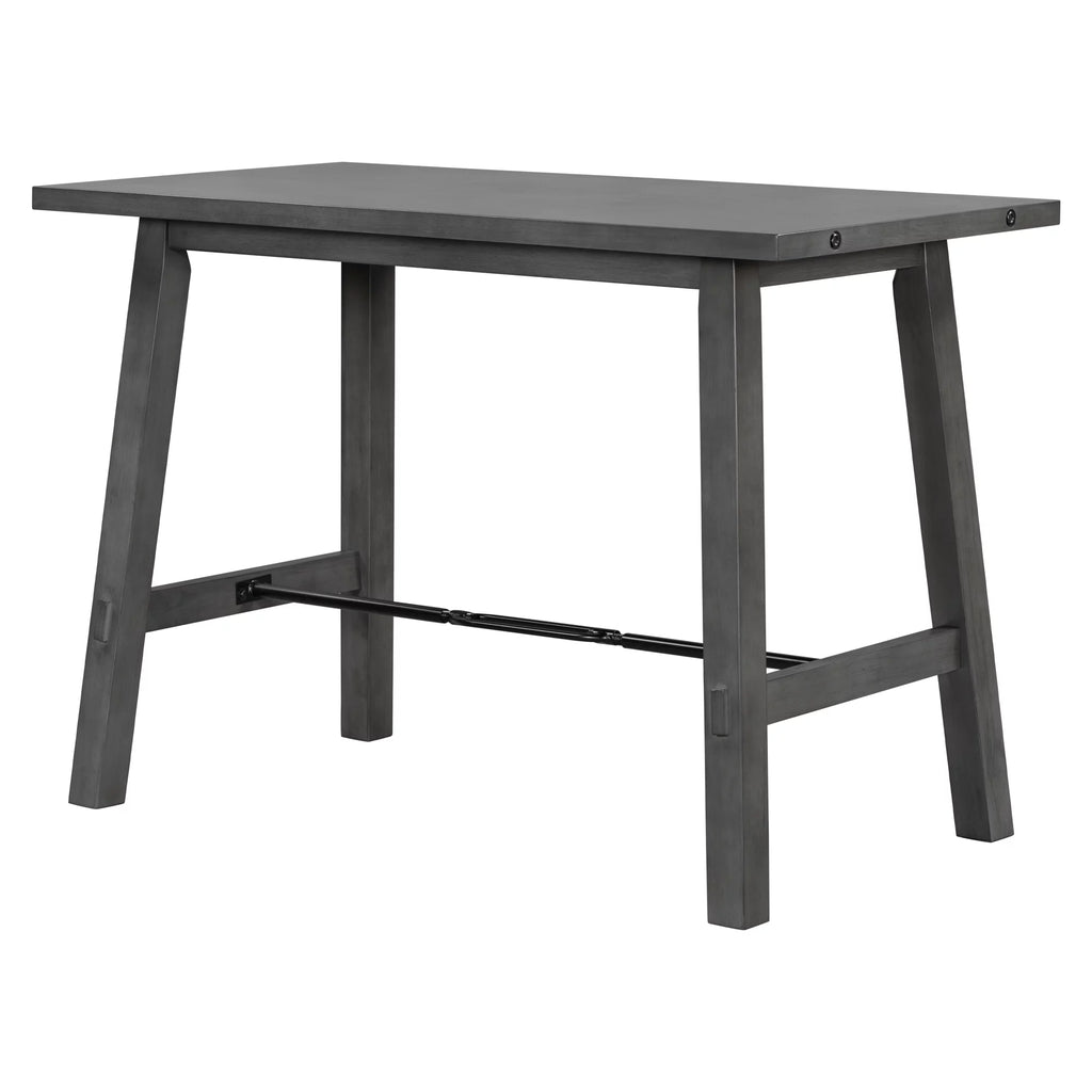 Counter Height Dining Table Solid Wood & Metal Gray F779941