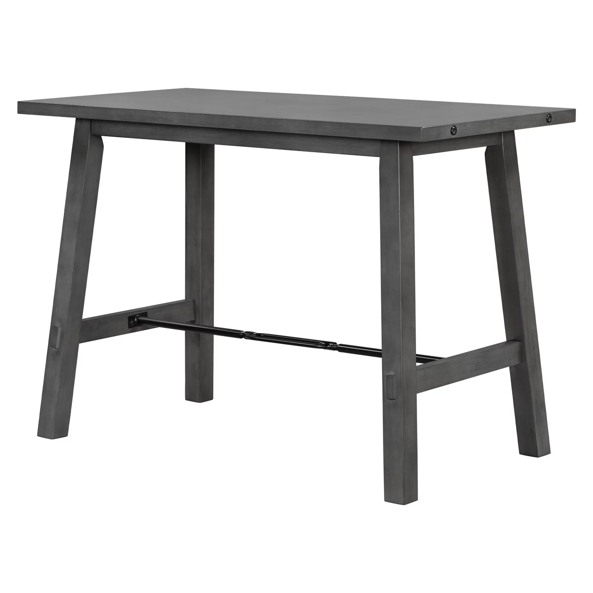 Counter Height Dining Table Solid Wood & Metal Gray F779941