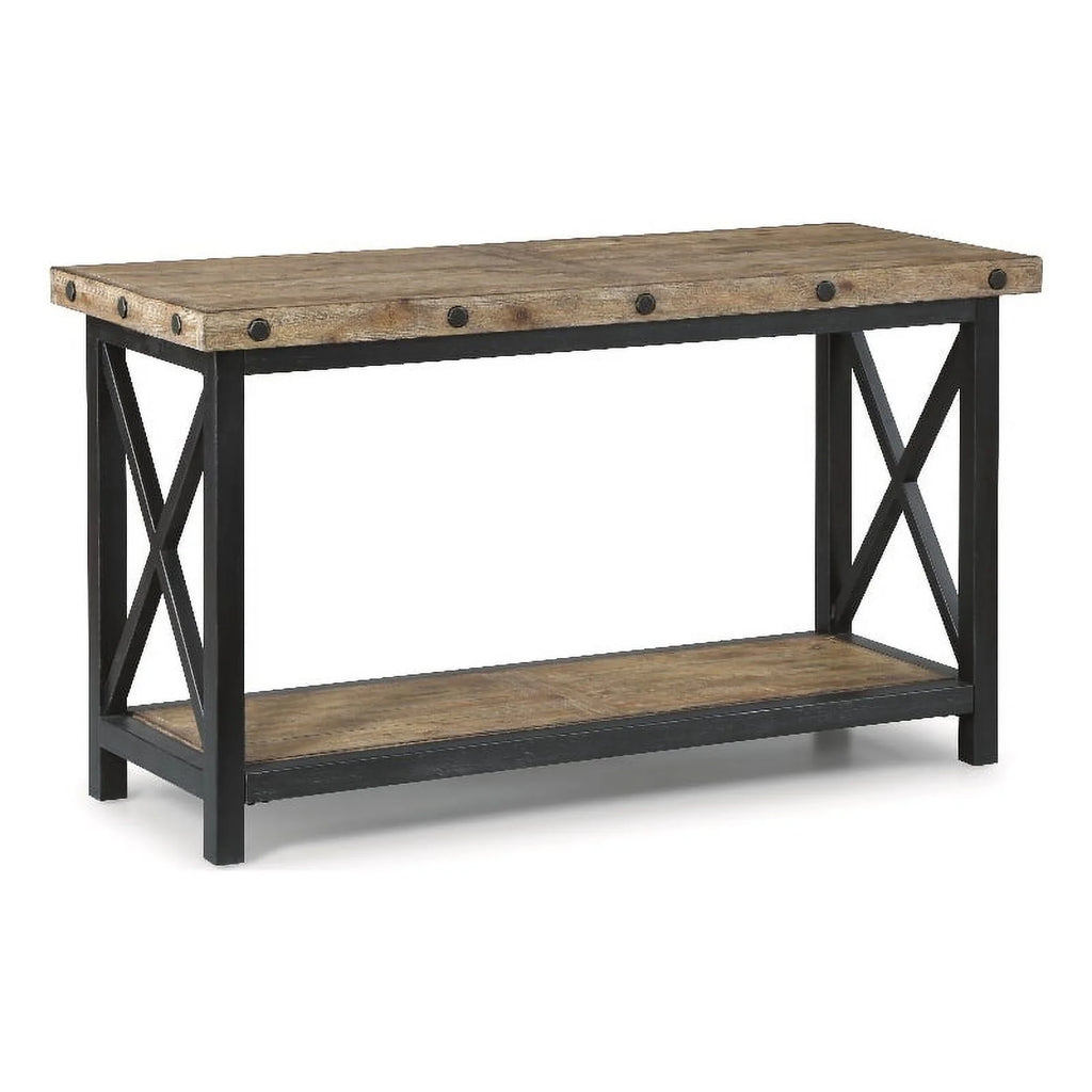 Brown Sofa Table with Metal Frame Y421802