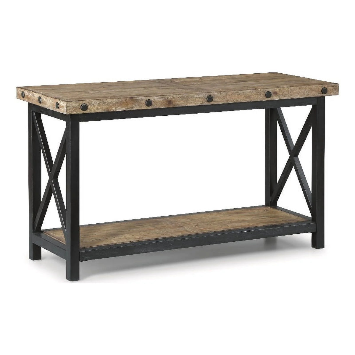 Brown Sofa Table with Metal Frame Y421802