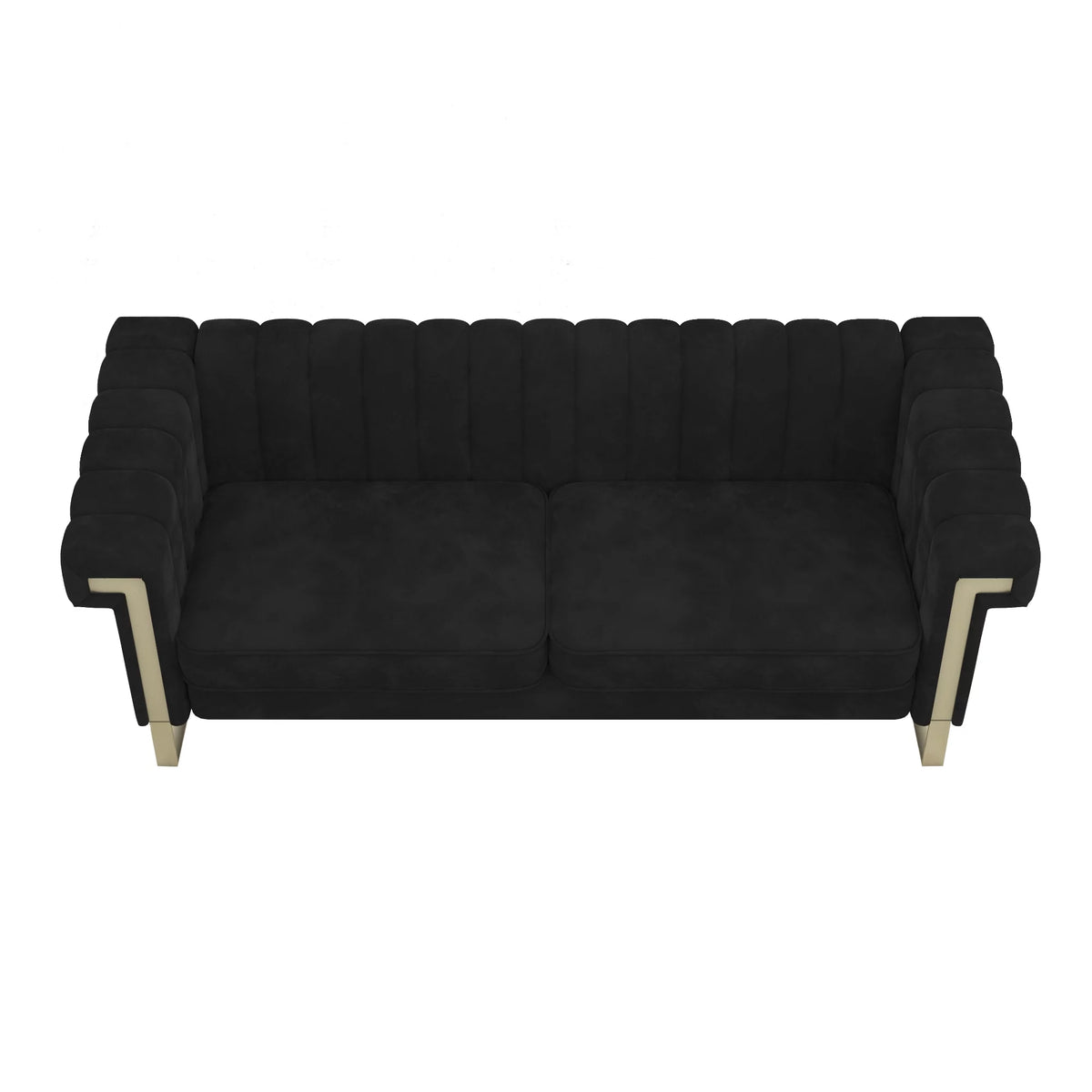 Blue Velvet Chesterfield Sofa with Gold Legs R2690