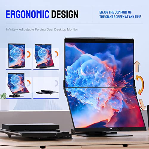Dual 24" FHD Stacked Desktop Monitors with 1080P Webcam & Speakers, 100W USB-C Charging X405028