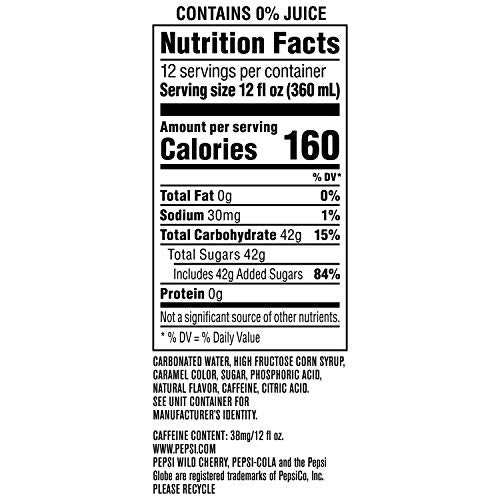 Wild Cherry Zero Sugar Cola Soda Pop, 12oz Cans (12 Pack) E291