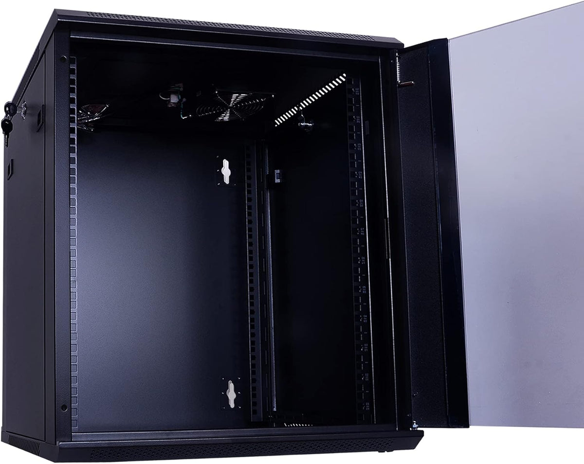12U Wall Mount Server Cabinet Network Rack Enclosure, Black G66650
