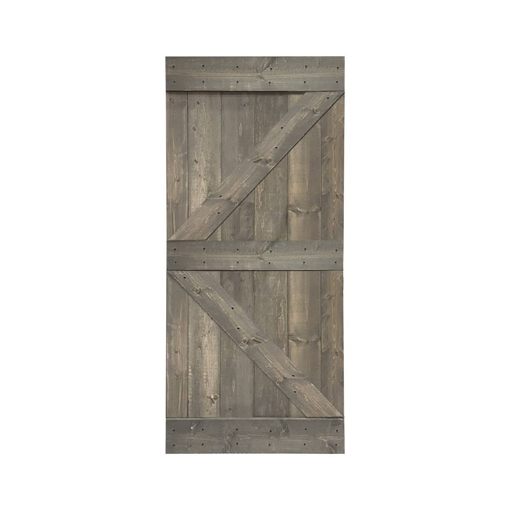 Jungle Green Stained Solid Pine Wood Interior Sliding Barn Door Slab K570671