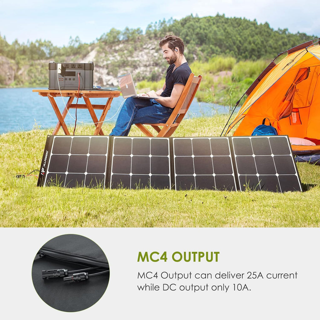 200W Portable Foldable Monocrystalline Solar Panel Kit with MC-4 Output A4877