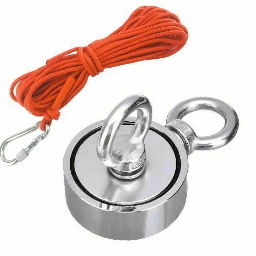 1300 Lbs Pull Force Neodymium Fishing Magnet Kit with Rope and Carabiner J21943