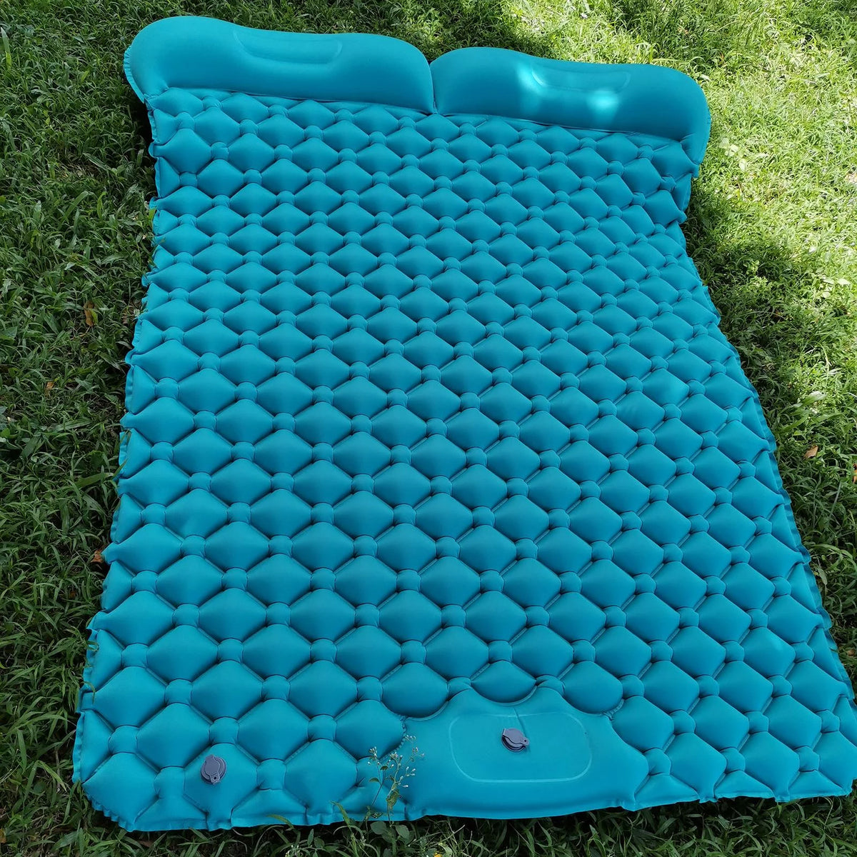 Blue Double Air Mattress with Pillow, 198X120X6cm D935