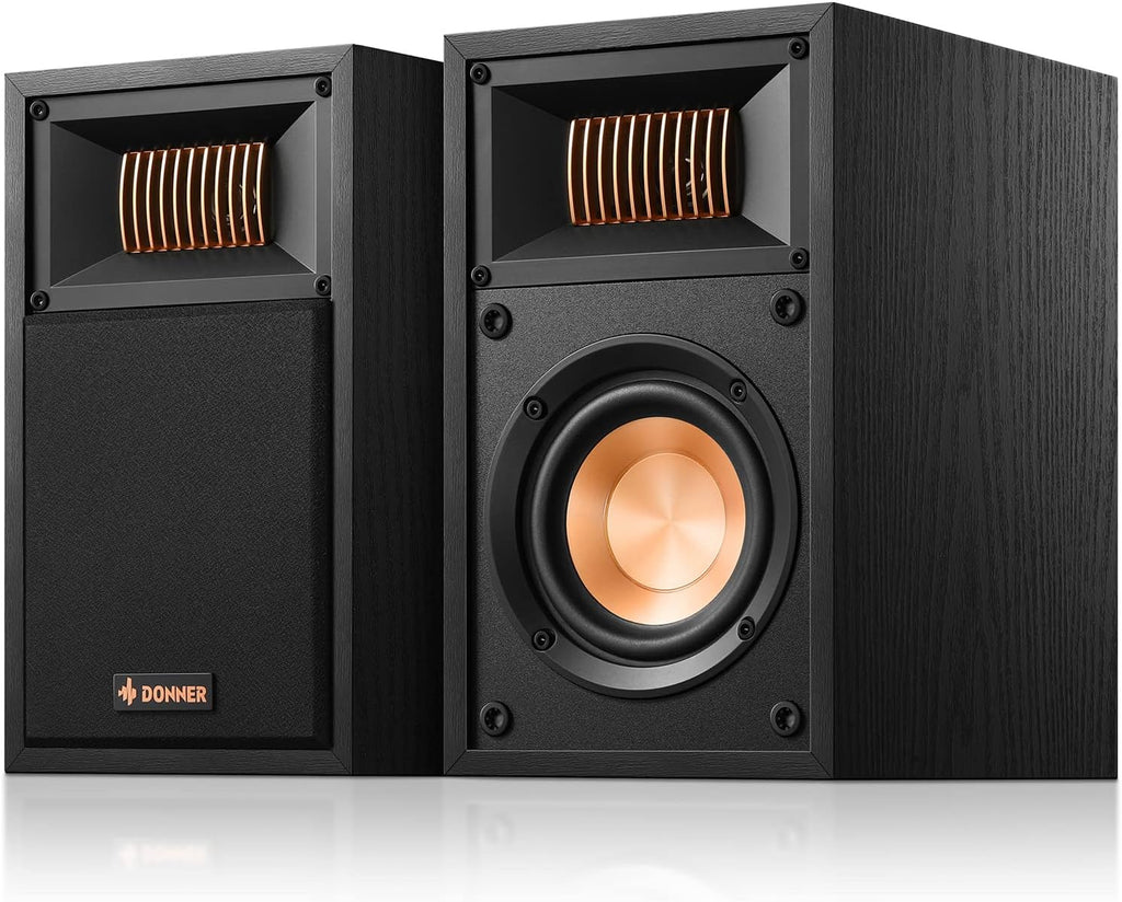 Passive Bookshelf Speakers 4 inch 2.0 Stereo Pair Black P2840