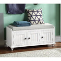 White Cabinet Storage Bench T30307