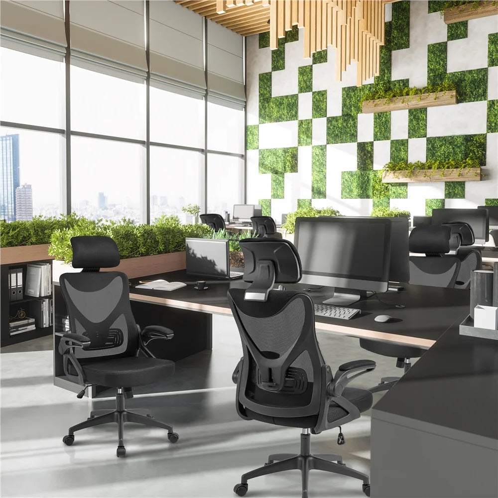 Set of 2 Black High Back Office Chair C9027