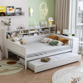 Twin Size Wood Daybed with Bookcase Storage and Desk Z546966