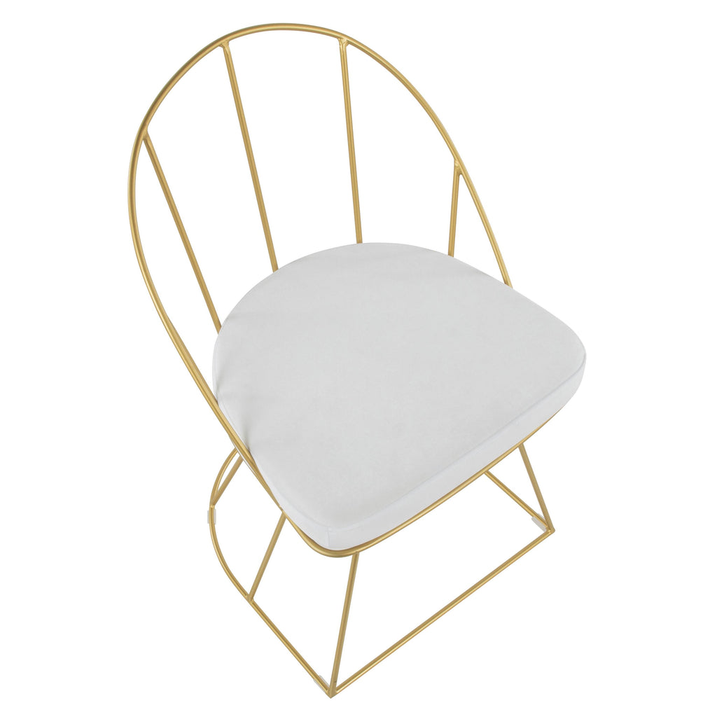 Gold and White Velvet Dining Chair (Set of 2) I62300