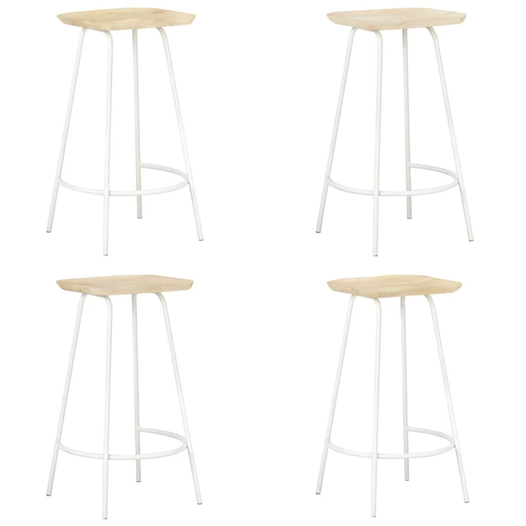 4 Piece Mango Wood Bar Stools with Footrest L4231