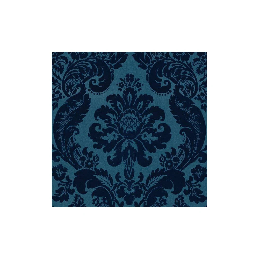 Shadow Blue Damask Wallpaper D25167