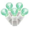 100ct Green LED Christmas Lights - 33' White Wire S240110