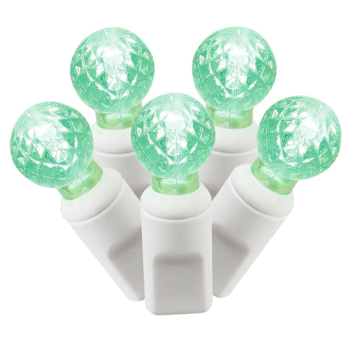 100ct Green LED Christmas Lights - 33' White Wire S240110