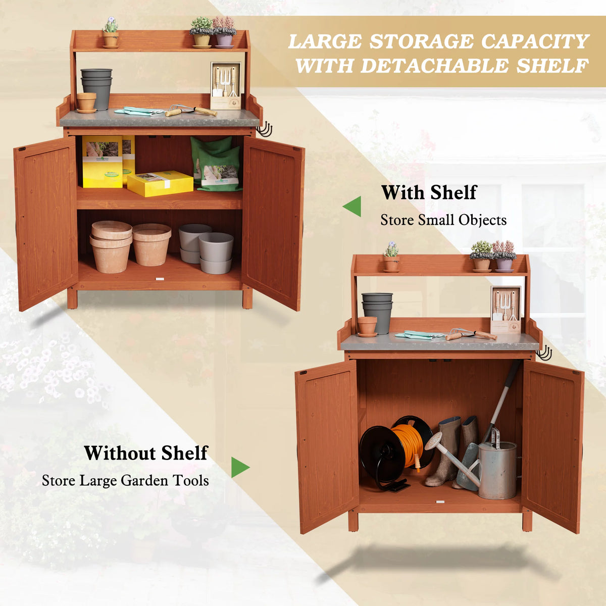Potting Bench with Storage Y3098
