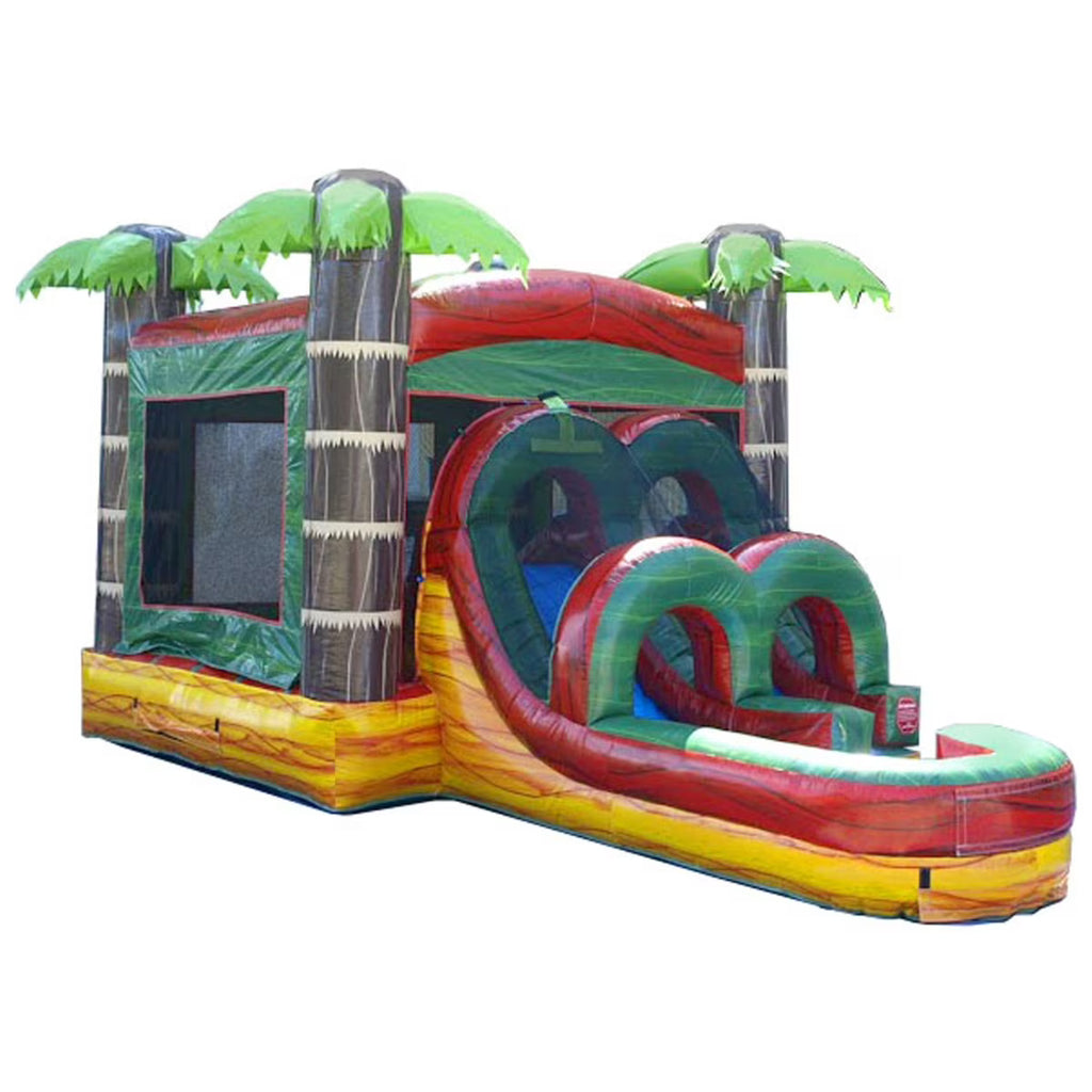 Tropical Fire Marble Kids Inflatable Water Slide Bounce House Combo with Blower M58181