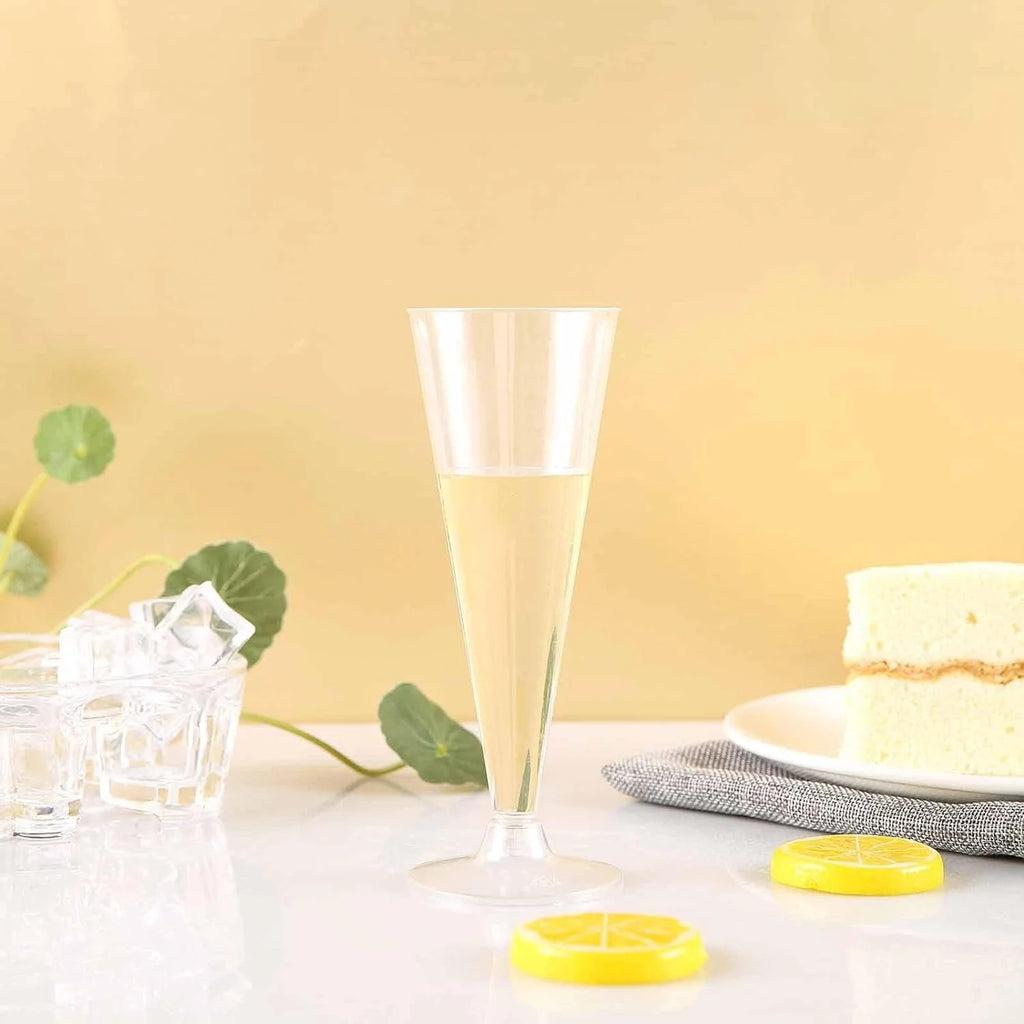 Clear 7Oz Disposable Plastic Champagne Flutes Set Of 12 C30642