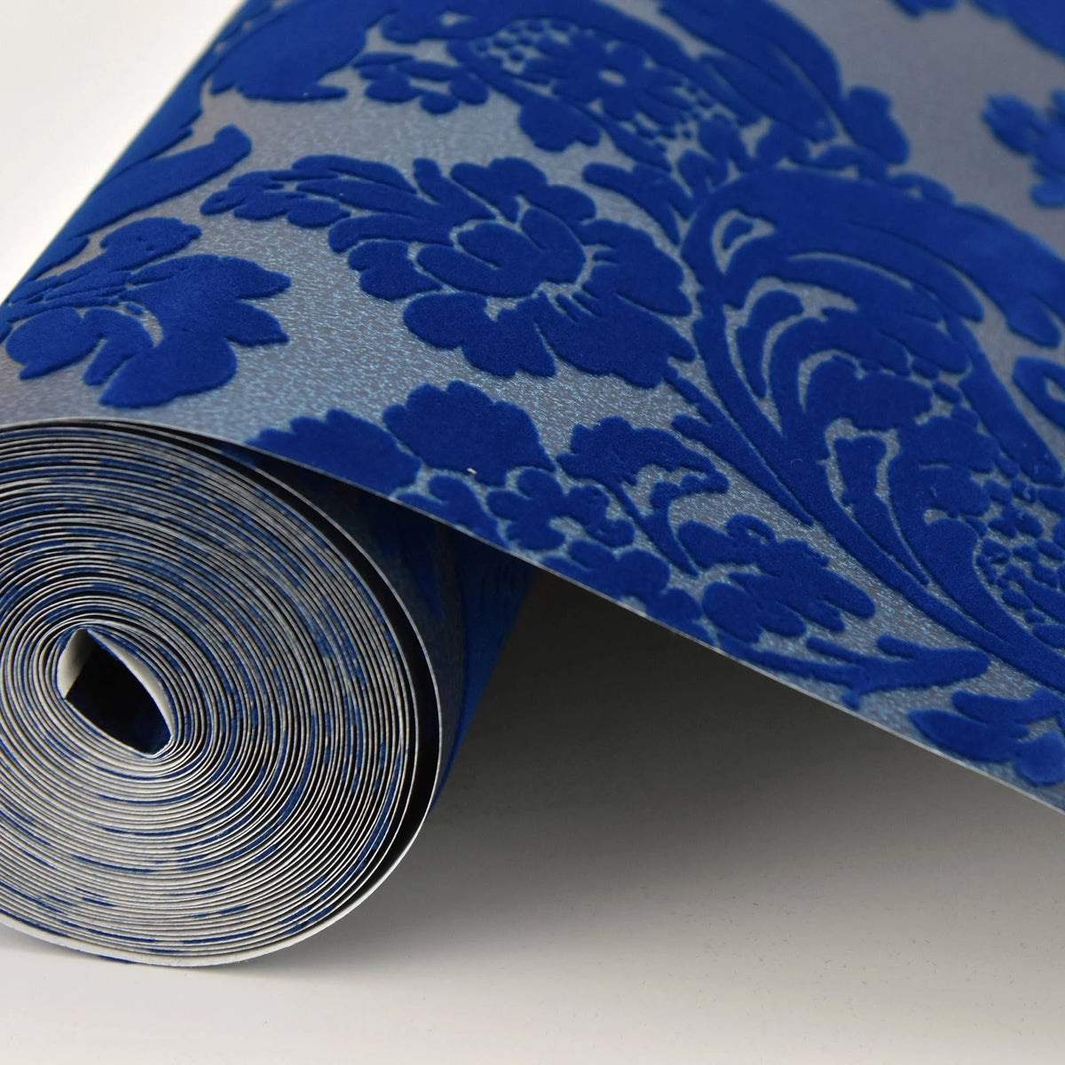 Shadow Blue Damask Wallpaper D25167