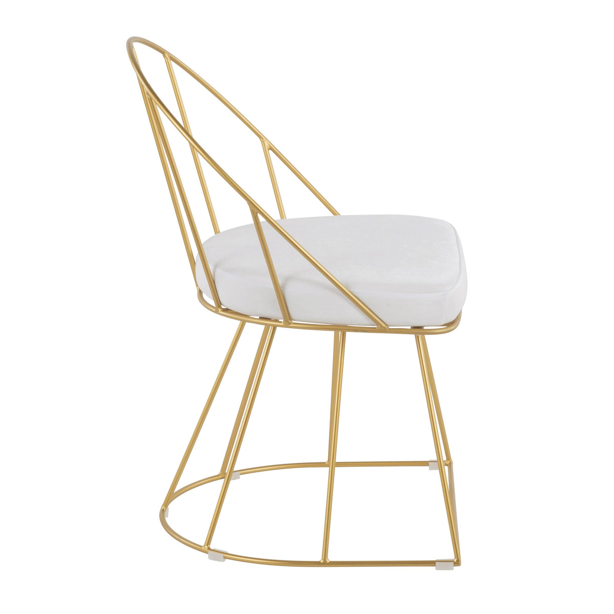 Gold and White Velvet Dining Chair (Set of 2) I62300