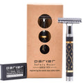 65R Super Heavyweight Gray and Gold Double Edge Safety Razor & 5 Blade Refills F444