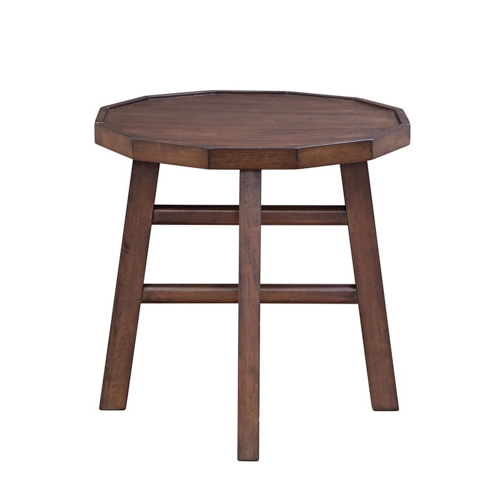 Burnt Caramel Finish Wood End Table V83942