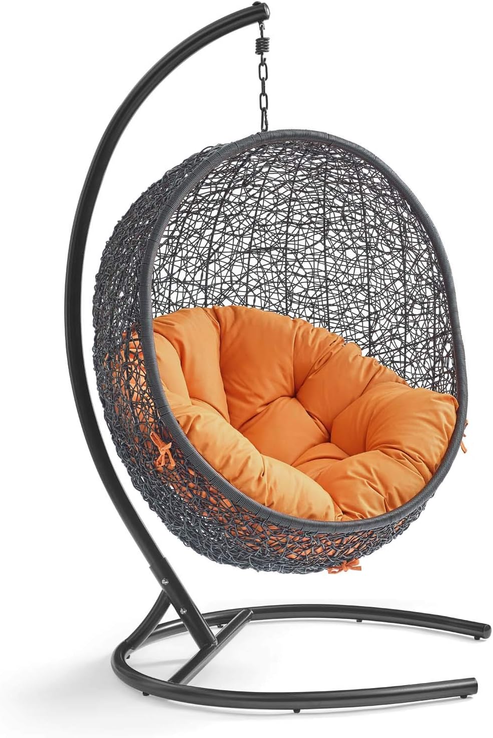 Beige Wicker Rattan Swing Chair with Stand O62863