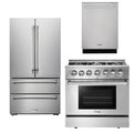 36 In. Propane Gas Range, Dishwasher, Refrigerator C68936