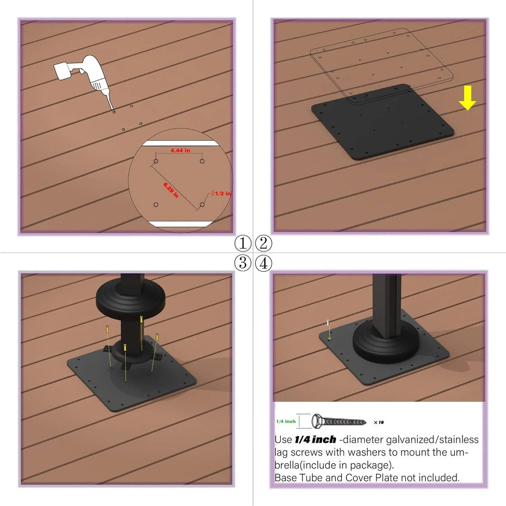 Offset Patio Umbrella Steel Plate Base X2691